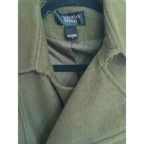 Victoria’s Secret Olive Green Wool Double Breasted Peacoat 0 Jacket 90s Vintage - Picture 6 of 7
